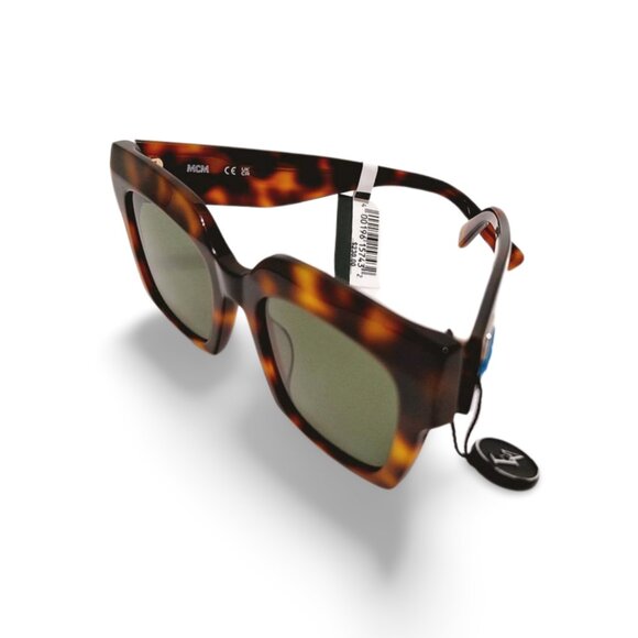 MCM Women\'s Sunglasses Havana Square Green Lens main image 3